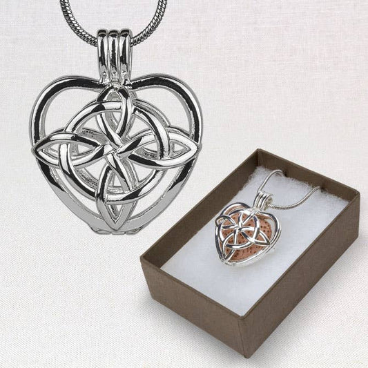 Celtic Heart Aromatherapy Locket with Clay Diffuser